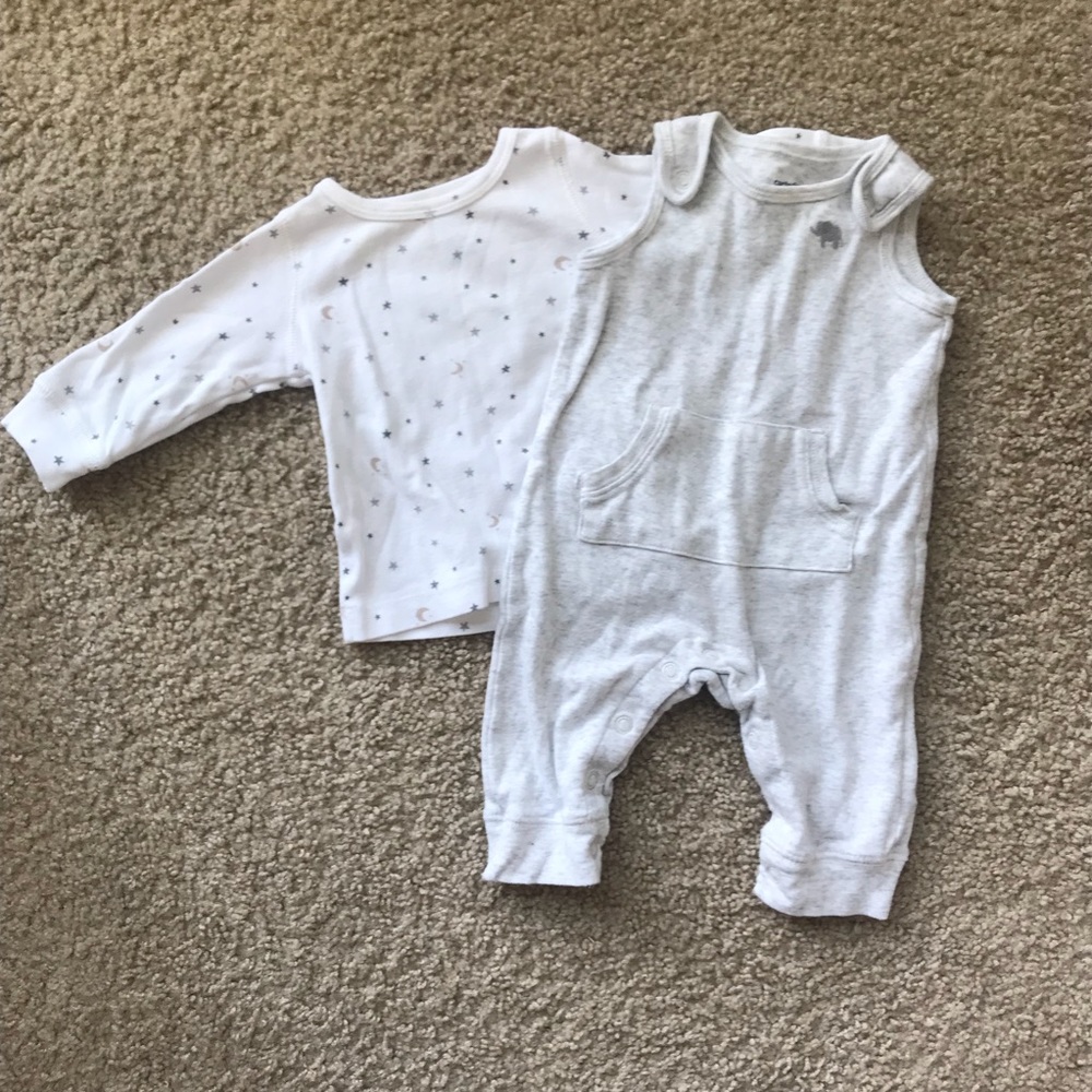 Carter’s Gray Overalls with Matching Shirt
